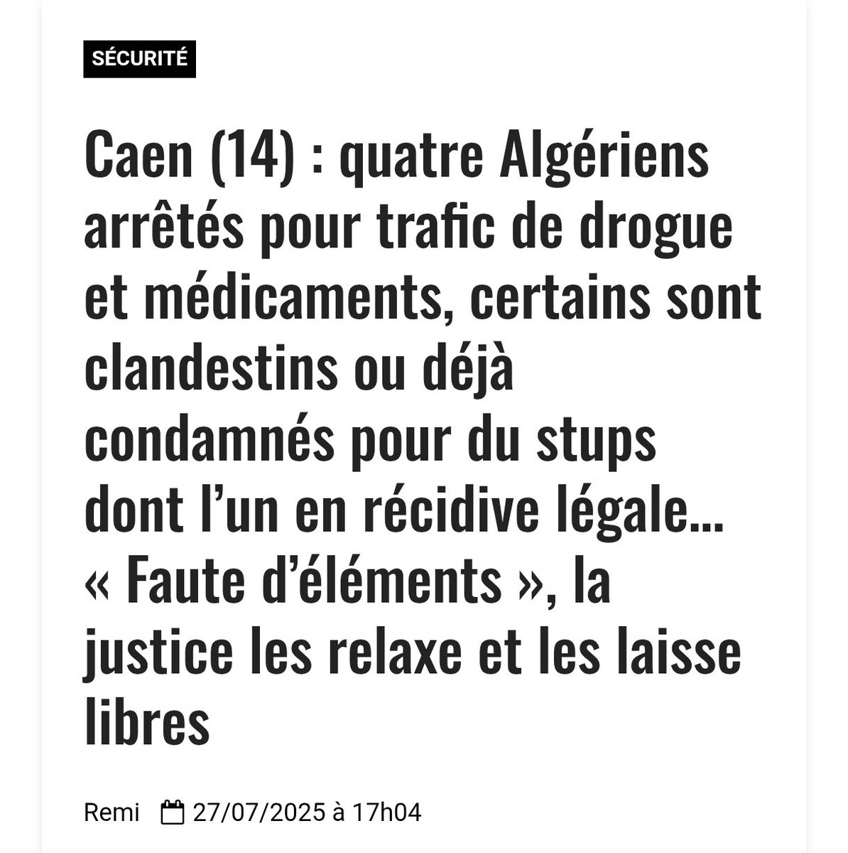 Lereformiste's tweet photo. Mettez-vous a la place des Normands qui doivent subir au quotidien les affrontements ethniques entre certains migrants, les agressions sexuelles et désormais les attaques à la voiture bélier.

Les Gaulois n'ont pas à subir ça..

#caen https://t.co/KNzq3QUDsB