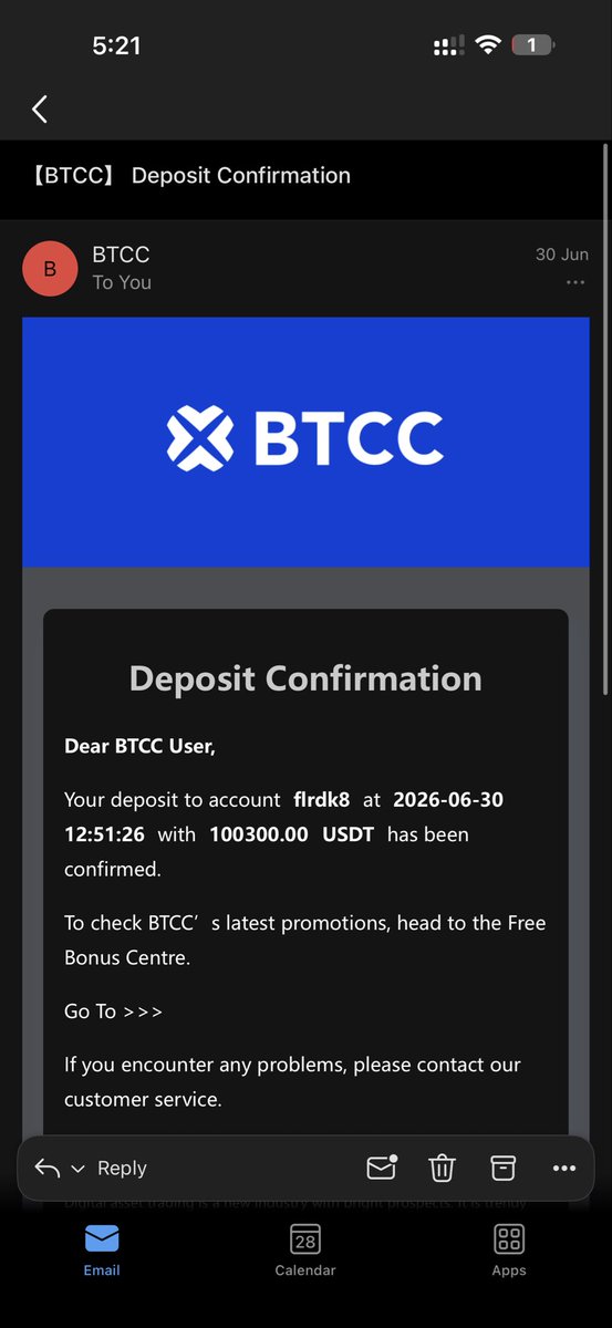 Kamal_gnn's tweet photo. (BTCC Scam 100k fund )
Hi everyone, I deposited $100,300  (@BTCCexchange) and grew it to roughly $106,000. That money , my life savings ,has been frozen and erased from my account. For 25 days all I've gotten is "the team is reviewing." No refund. No timeline. No human answer.

Here's exactly what happened: 
I registered BTCC around 2 months ago. Before risking six figures, I did what I thought was due diligence: I checked if popular content creators are promoting btcc or whether BTCC was safe for a $100k deposit.

On an ETH pair, I set a Stop Loss at a $7,000 loss. Instead of closing there, my position was closed for a $13,000 loss , nearly double the stop I placed. A stop loss that ignores where you set it is not a minor glitch when it's costing you thousands.

That was my wake-up call. I asked for compensation on the slippage, and I moved to protect my capital by requesting a $70,000 withdrawal ,planning to keep 30k trading and send the rest to my cold wallet.

BTCC rejected the withdrawal:
I contacted the BD team who onboarded me. They blocked me. I escalated to BD leadership, @Muck_BTCC and @gbpmaxim. Blocked again.
The only channel left is support tickets. 25 days, same copy-paste every time: "The team is reviewing your account and will update via email." The email never comes, and support says they "cannot expedite the team."

When they finally offered a "reason," it was a canned, boilerplate excuse: that they found "anomalies" on my ID and that I "used the bonus the wrong way." Both are completely false. I never made a single dollar from their bonus ,  their broken stop loss cost me an EXTRA $6k. It's a manufactured pretext to justify wiping my account. And to be crystal clear: I'm not asking for a cent of profit. I only want my own deposit back , the deposit they've already zeroed out.

Meanwhile exchanges are under pressure everywhere , @BitMEX  exited , @BitMartExchange shutting down. I'm genuinely afraid @BTCCexchange  could be next, quietly absorbing large deposits and wiping accounts before any collapse. If that happens, my 100k is gone 😰.

For context: I was a VIP trader with over 15 million in volume in 12 days. This is how they treat a top customer the moment he tries to withdraw.

I'm attaching my deposit proof and chat logs below. I'm asking everyone who cares about a clean, safe crypto industry to amplify this.

And to BTCC directly: I'm bringing my ID, UID and deposit proof to @token2049 . I'll be at your booth. All I want is my deposit $100,300  returned. Do that and this ends.

TXID OF DEPOSIT : 0x025ef35a60284c5bb84e32a9258c4fe680717b24a7ee58387accc77c2a0a5583

Furthermore, When i reachout to one BD called Eric , he hit me with all false baseless allegations that i made multiple accounts and hunt their bonus and they knew it by tracking by my wallet interactions but funny part is i deposited to btcc from my binance and binance relese fund from their hot wallet and i never withdraw any coin so how they track that my wallet is interacted to bonus hunter account?? . Everyone please help me to recover my deposit assets 🙏🏾
@carlmoon @crypto_banter @CryptoLifer33 @cryptoady @kingcobratrader @CryptosR_Us @cryptorover @LaPalma0101 @ErikOnChain @Muck_BTCC @MMCrypto @tonikt @jayson_casper @MarzellCrypto @ZachHumphries @MarketPulse_CRU @Bitcoinsensus @LeviCryptoGuy @Marresecira  @RealCryptoFace @The_MegaWhale @zachxbt  @CCPool_Daniel @CryptoJebb @UnderTradingYT @Ultimae_Crypto @CryptoKaleo @trader_minato @Peter_thoc @theroadto1mil  @wiseadvicesumit @CryptoAnup @ClaudiusVertesi @CryptoMo @BigBullTrading 
#BTCC #Scam #Crypto 
#assets