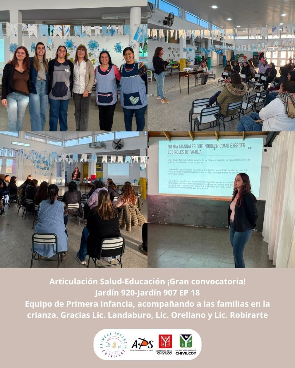 ChivilcoyAps's tweet photo. 📍Buenos días, Queremos agradecer a todos los que se sumaron a esta convocatoria en distintos establecimientos como los Jardines 920 , 907 y la EP 18 un trabajo en conjunto con la  articulacion desde Salud y Educación hacia la crianza de nuestros hijos 👫 🧡 .

@BritosGuillermo https://t.co/PXTLcoFti4
