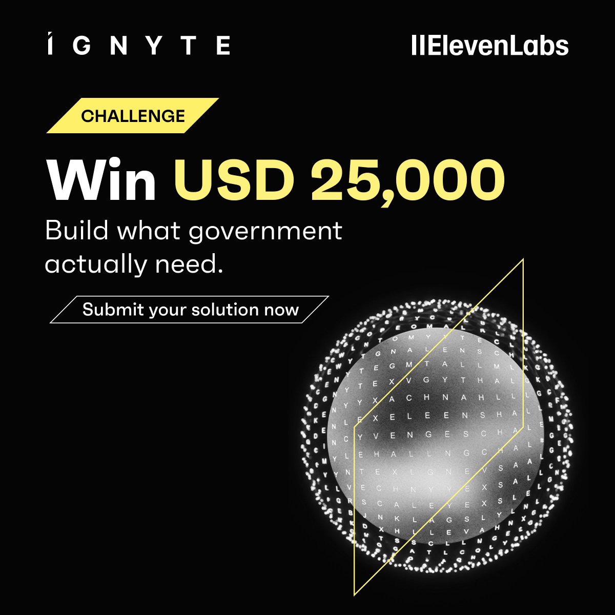 Ignyte_AE's tweet photo. A new father in Dubai faces eight transactions across five entities. Build the agent he calls once. Ignyte x ElevenLabs Challenge, Government Services track: canvas by 23 September, top three take USD 12,500, 7,500 and 5,000 in ElevenLabs platform credits after the build.
