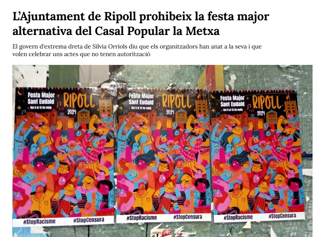 DancsCatalans's tweet photo. Això és el que vol prohibir Aliança Castellana i de fet ja prohibeix on governa. https://t.co/ASbJ8CaSCx