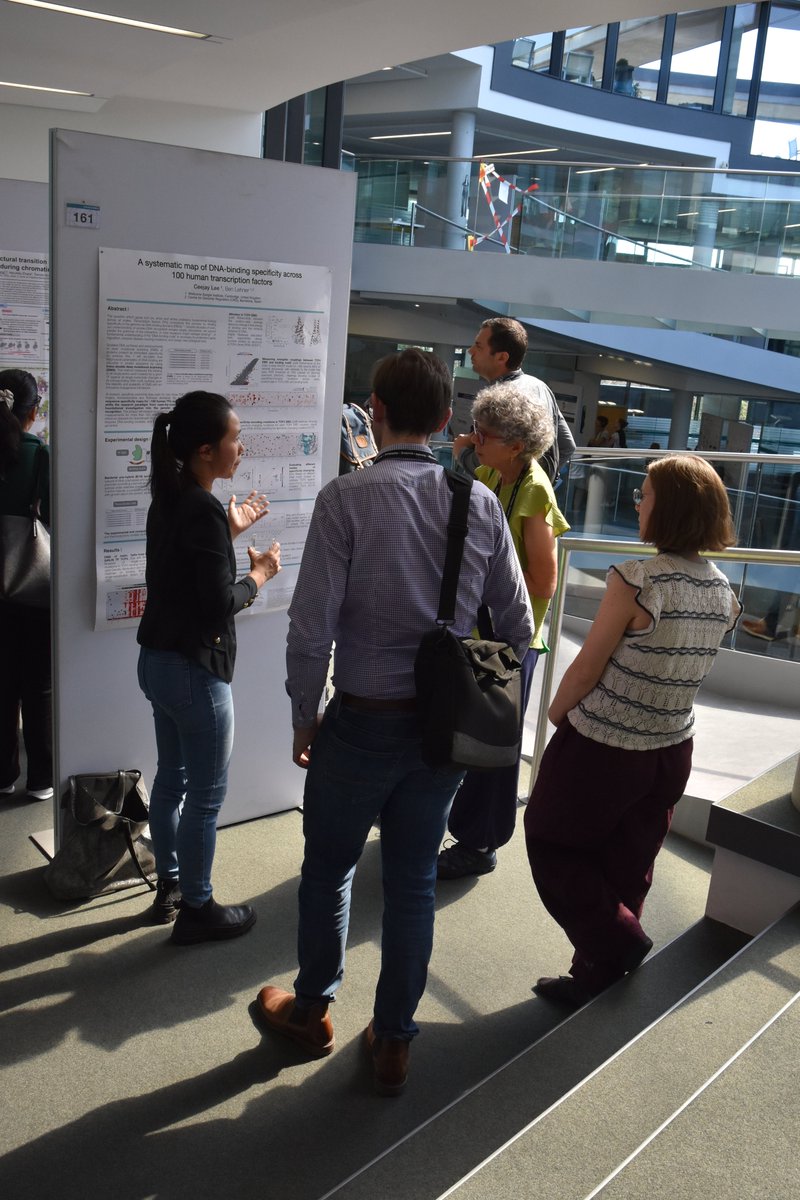 EMBLEvents's tweet photo. From transcription to conversation! 🧬💬 A few moments from the poster session at 'Transcription and chromatin' where ideas were shared, questions were fired away and the science (and chats!) kept flowing 🔬📊 #EMBLTranscript https://t.co/ZQGz1nLQIq