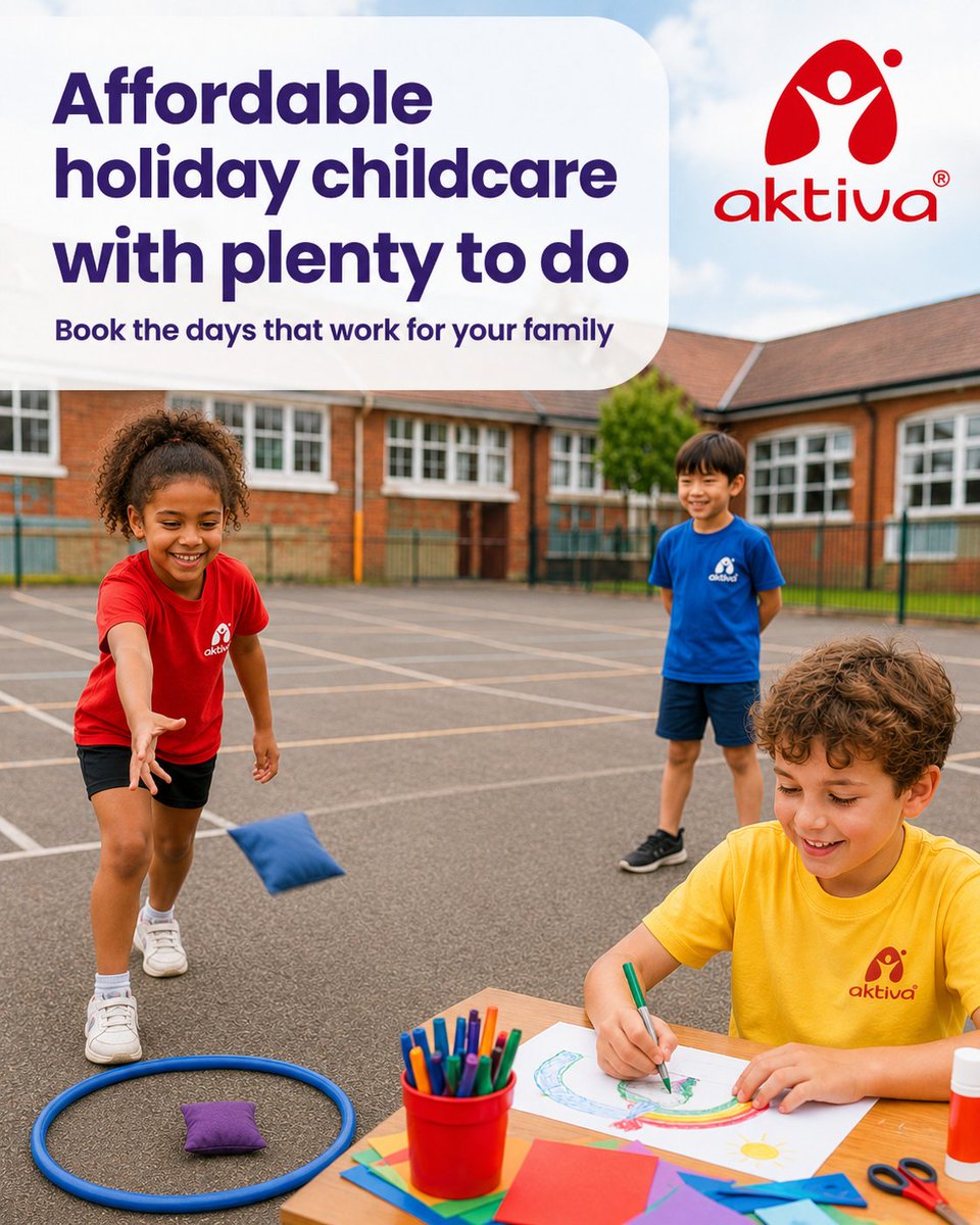 Aktiva_News's tweet photo. Join us, last day of camp for competitive games, team challenges, sports, arts and crafts, and fun with friends!
Book now: https://t.co/PAmReFLlkY
#perivale #hanwell #southealing #northfields #westacton
#acton #stamfordbrook #chiswick #uxbridge #summerholidayclub https://t.co/RGuQxzIL0D
