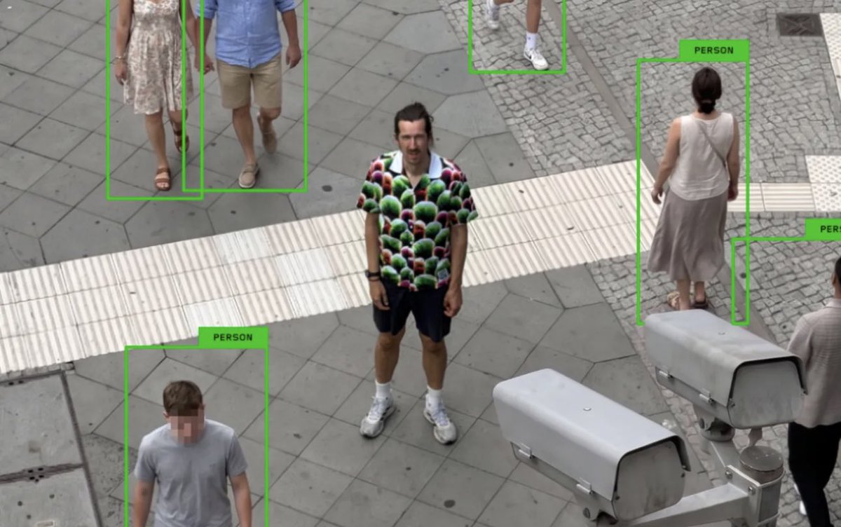 BrianRoemmele's tweet photo. Designer Creates World’s Most Hideous Hawaiian Shirt to Hide From AI Surveillance Cameras. https://t.co/J92YngZ5FW