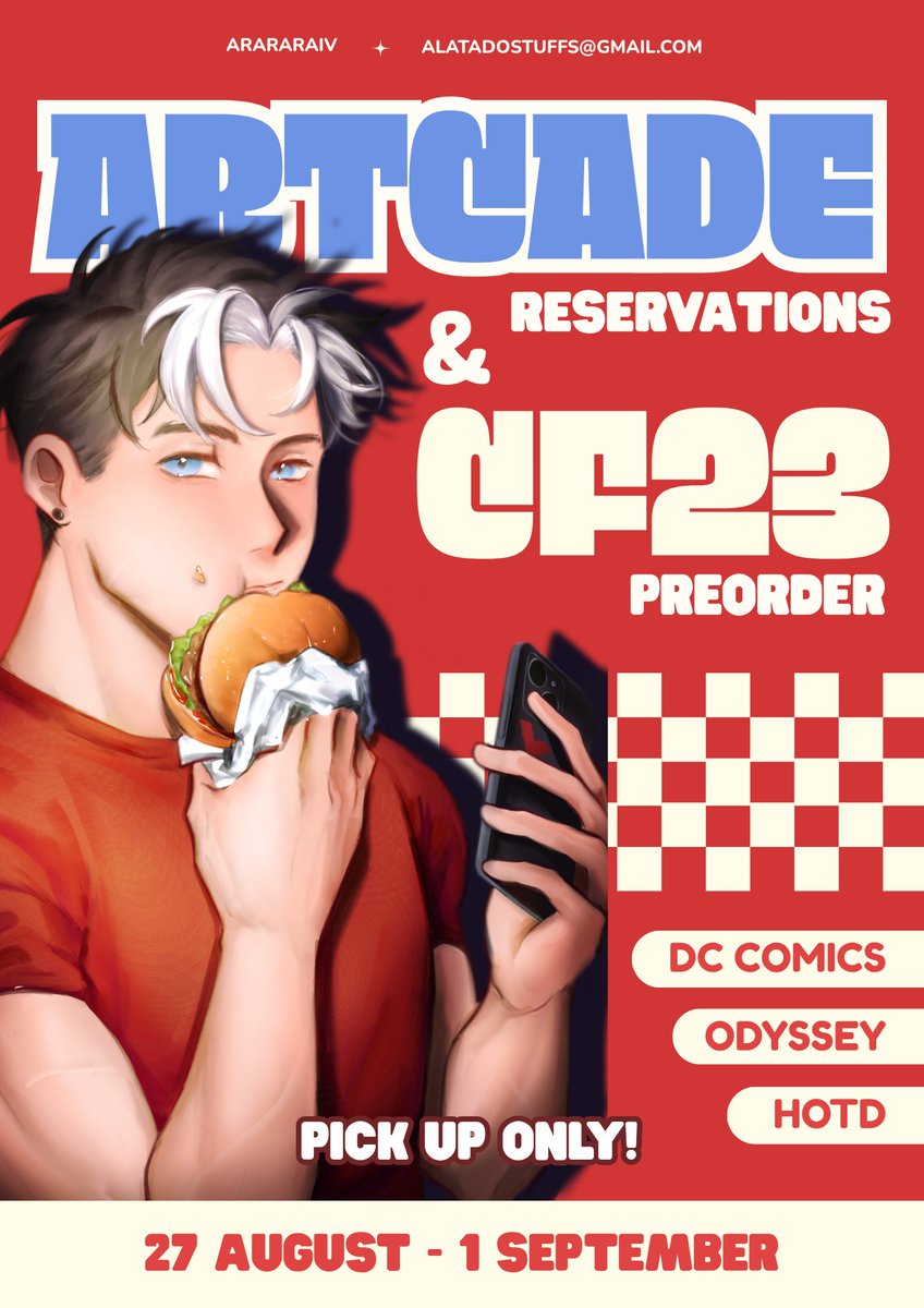 arararaiv's tweet photo. ↺ &amp; ♡ are appreciated! ⋆˙⟡ —
@artcadeSG + #Cf23 preorder open! ♪(๑ᴖ◡ᴖ๑)♪

📅 27 Aug - 1 Sept
🛒 Pick up ONLY! Mail order will be available after CF
💖 DC, HOTD, Odyssey, originals
Price -> 💙SGD paypal/paylah ❤️IDR

🔗 link below!
#artcadesg #comifuro23 #cf23catalogue https://t.co/ZUmFktVeFh