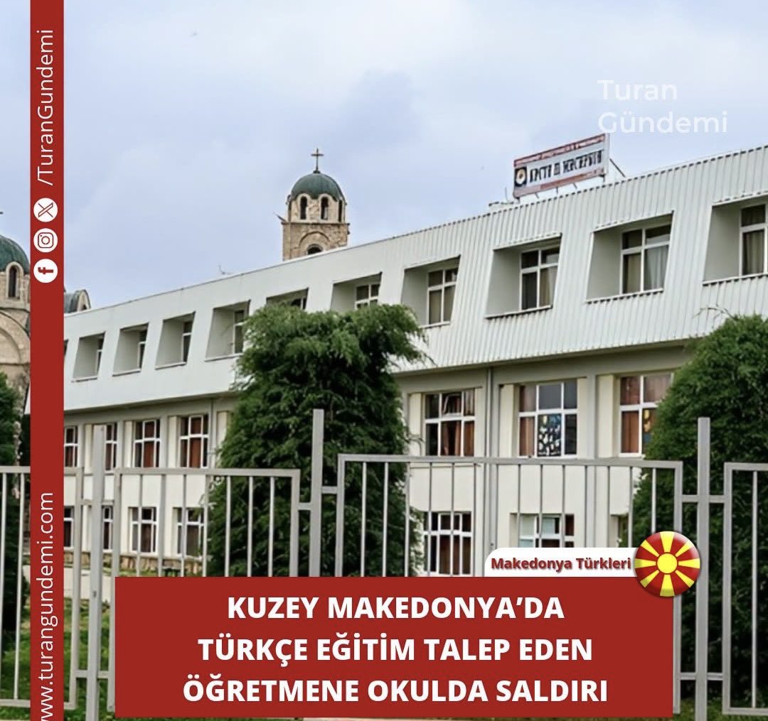 LutfuTurkkan's tweet photo. 📍Kuzey Makedonya’nın Radoviş kentinde yaşanan bu olay kabul edilemez.

🔺Radoviş Belediye Meclisi Üyesi ve öğretmen Yaşar Süleyman, Türkçe eğitim verilen sınıflarda görev yapan öğretmenlerin Türkçe bilmesi gerektiğini söylediği öğretmenler kurulu toplantısının ardından bir meslektaşının fiziki saldırısına uğradığını ve hastaneden rapor aldığını açıkladı.

🔺Türkçe eğitim verilen bir sınıfta öğretmenin Türkçe bilmesini istemek bir ayrıcalık talebi değil; çocukların nitelikli eğitim alabilmesinin en temel şartıdır.

🔺Yaşar Süleyman’ın dile getirdiği talebin arkasındayız.

🔺Mesele yalnızca bir öğretmene yapılan müdahale değil, Makedonya Türklerinin diline ve çocuklarının geleceğine sahip çıkma meselesidir.
@TC_Disisleri 
@TC_UskupBE