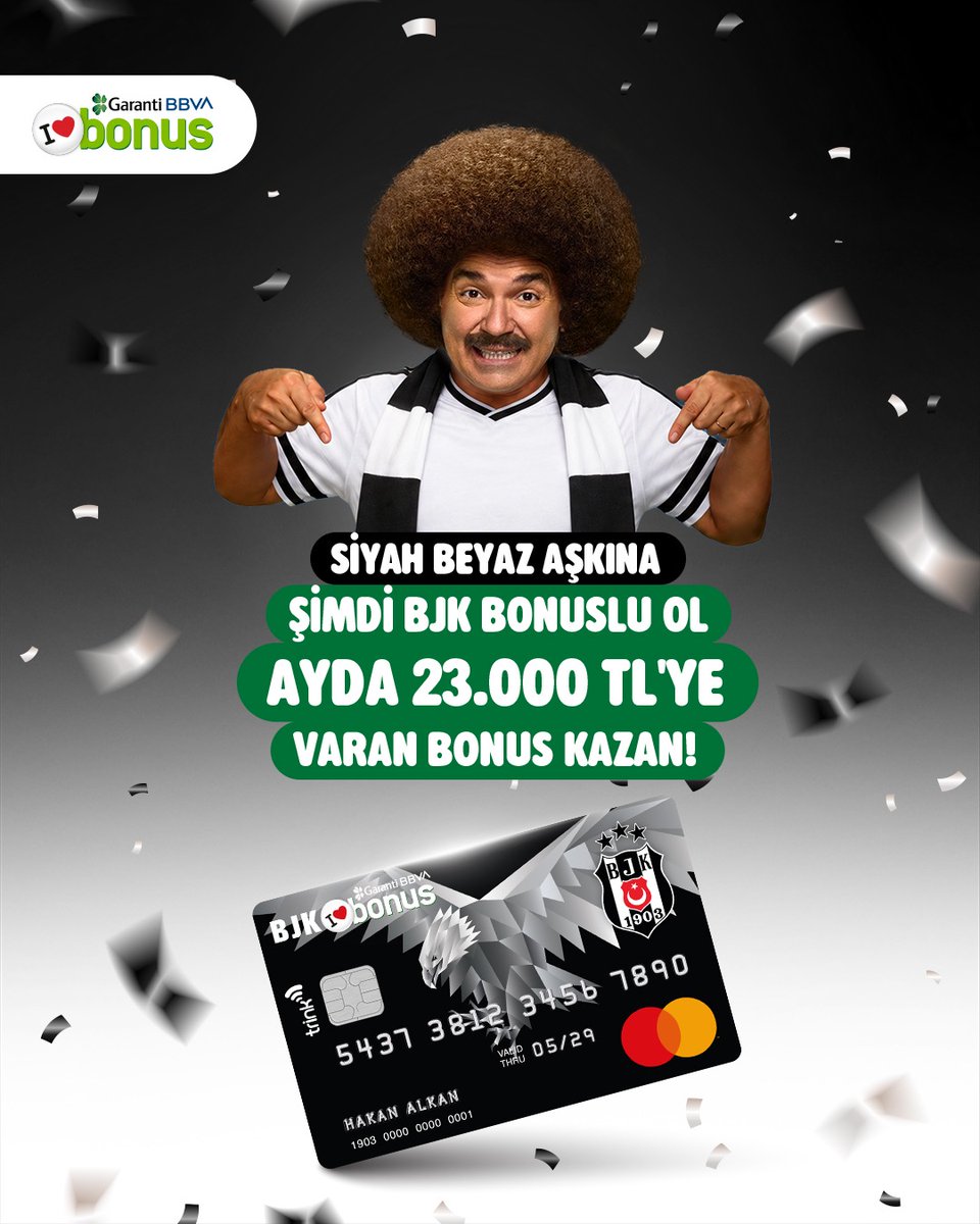 Besiktas's tweet photo. Siyah-beyaz aşkınız şimdi daha da kazandırıyor. 🖤🤍
 
Şimdi BJK Bonuslu olun, ayda 23.000 TL'ye varan bonus kazanın.
 
Bonus’unuz yoksa Garanti BBVA Mobil veya BonusFlaş üzerinden şimdi başvurabilirsiniz. Detaylı bilgi BonusFlaş’ta. https://t.co/cmDFiJYhYy