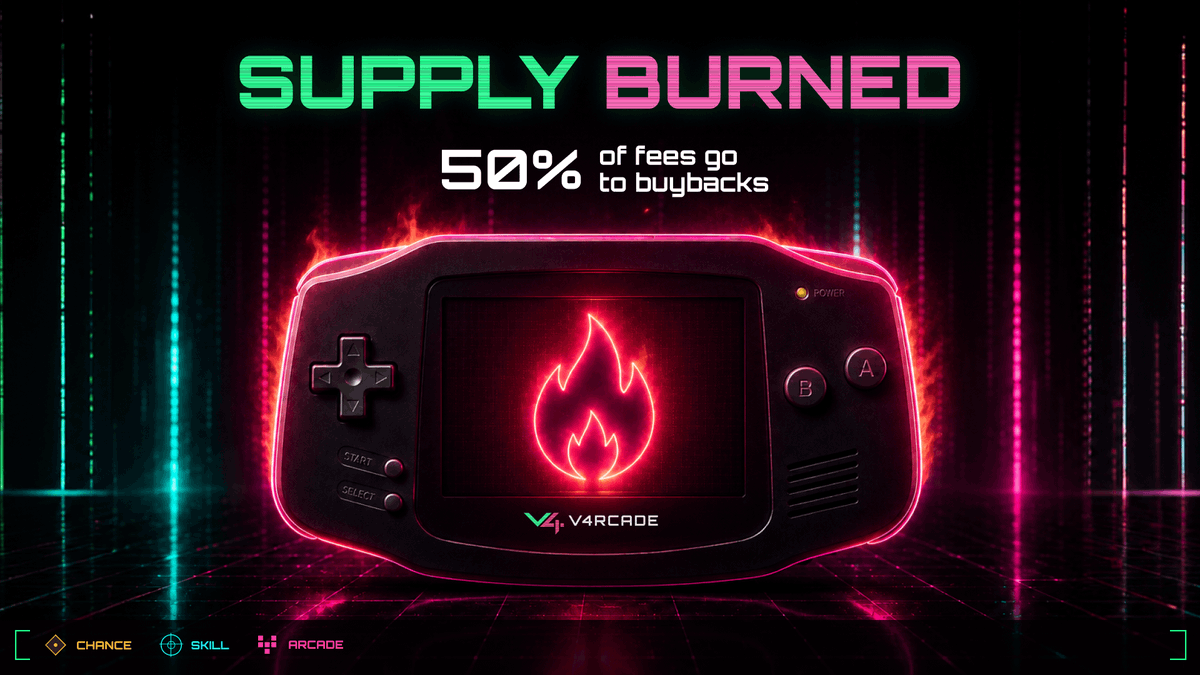 V4RCADE's tweet photo. We burned another 0.7% worth $3,000.

Total supply burned from the hooks revenue currently sits at ~4% of the total supply.

We are making DeFi fun again.

https://t.co/ISQS4RkuTY https://t.co/kO3C13RHYN
