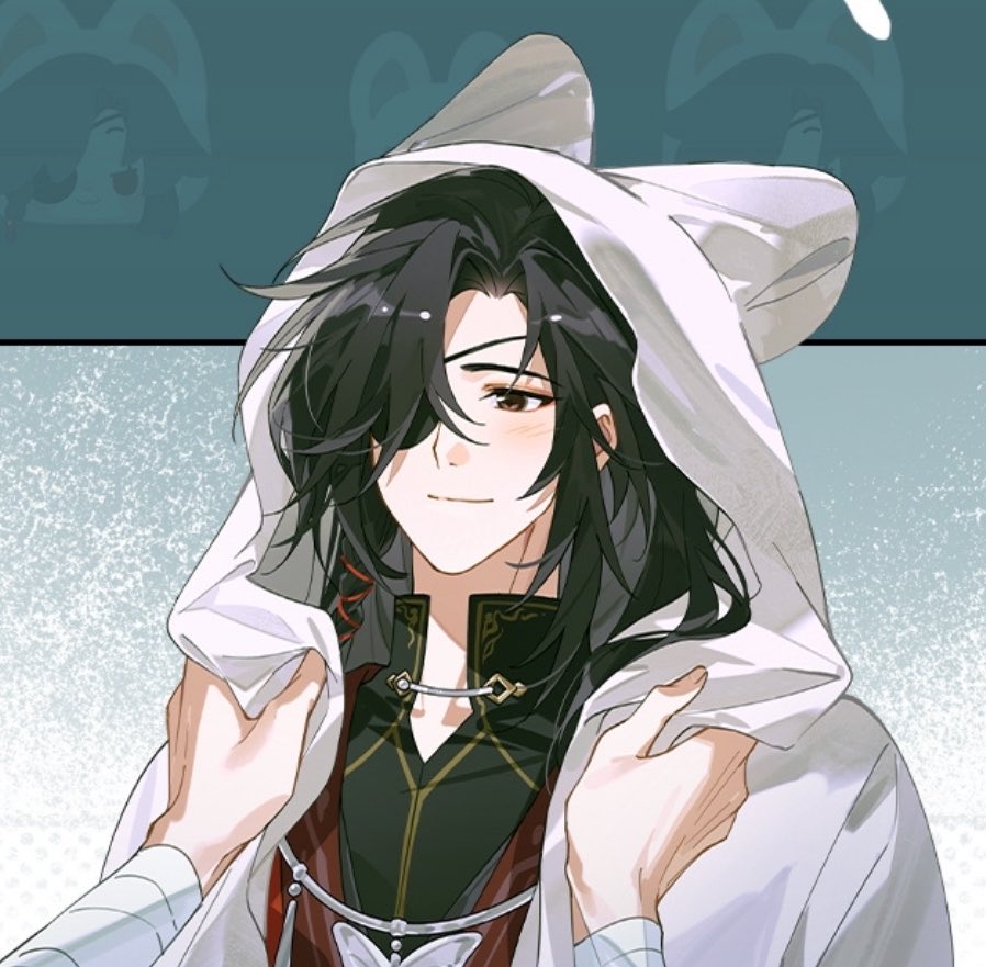 aewintera's tweet photo. SCREAMING CRYING xie lian putting the cloak on hua cheng they’re so cute??? https://t.co/jBYrDjDgZs