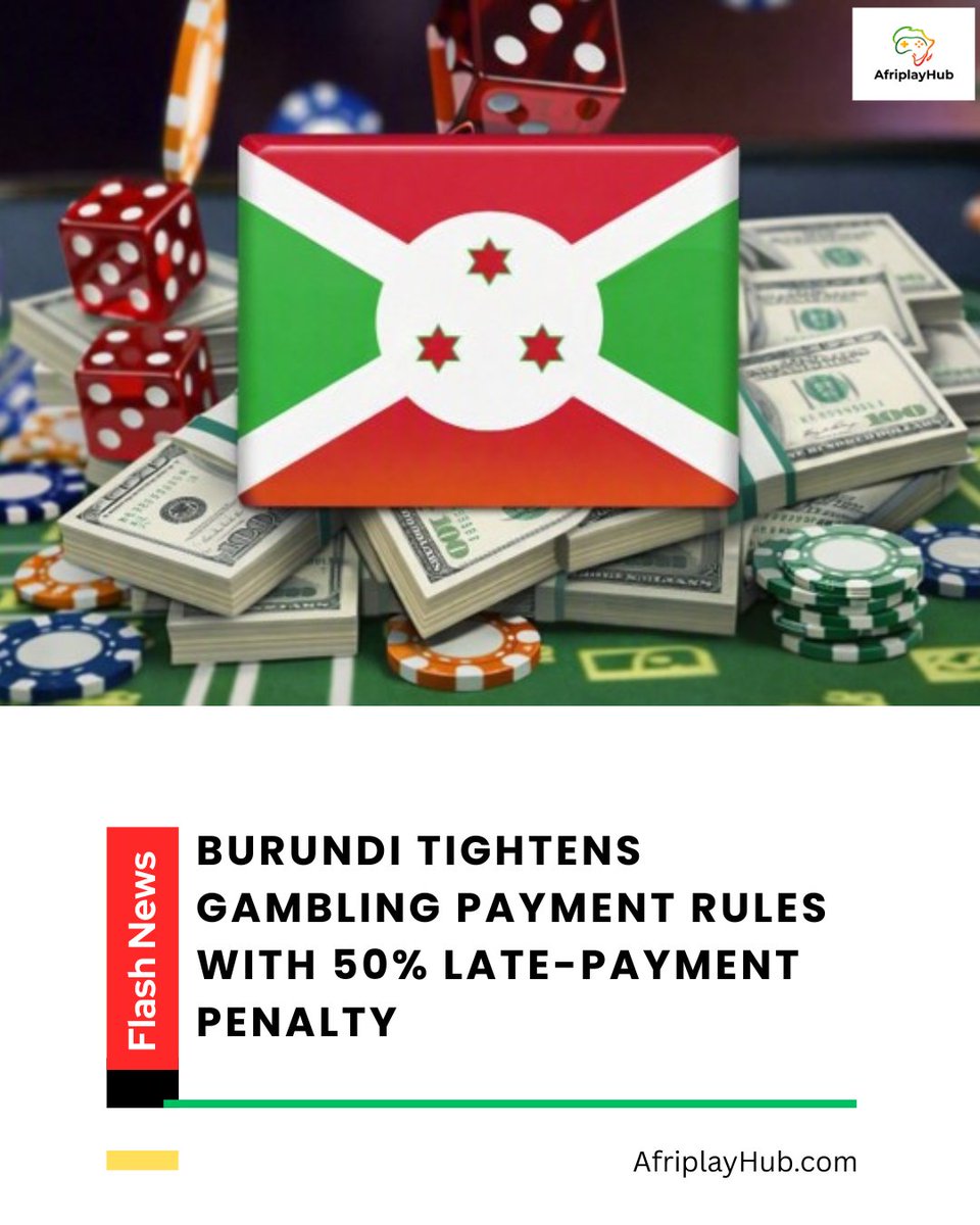 AfriplayHub's tweet photo. BURUNDI- Burundi is tightening financial oversight of its gambling sector, introducing stricter payment deadlines, tougher penalties and expanded monitoring requirements for operators during the 2026/27 financial year.  

Click link to read more 
https://t.co/19ztyJgVJH 
#Burundi #FinancialOversight #Gambling #Penalties #Afriplayhub