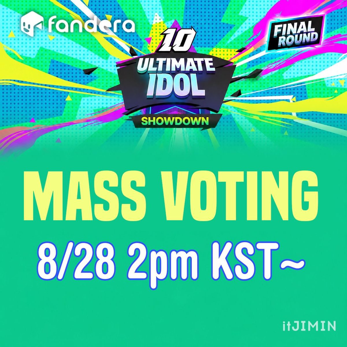 voteforpjm2's tweet photo. 🗳FANDORA D_0
🎁October Ultimate Birthday Ranking (Final)🎂

The voting ends at 3 PM KST. MASS VOTING will start at 2 PM KST. Complete watching all 20 ads as early as possible. Jimin is currently behind the 1st contender by over 1.6 million votes, so we need 100% participation from all voters! If the mass voting sched conflicts with your time zone, please make sure to cast all your votes ahead of time.

🏆Final 1st Place Reward:
✨️ MAX VJSION Hongdae Entrance for 7 days

▪︎ Collect Hearts by watching ads
(20 ads = 1000 ♡ per day)
▪︎ Hearts expire at the end of every month.
