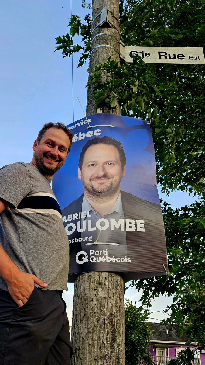 GaCoulombe's tweet photo. Hier soir, à 23h00, les militants péquistes de Charlesbourg avaient déjà installés près de 90% de nos pancartes électorales, au quatre coins de la circonscription🪜🪧✅

Et derrière cette impressionnante opération? Une quarantaine de bénévoles - oui oui, des bénévoles! - venus donner leur temps et leur énergie pour une cause qui nous dépasse et nous rassemble.

J’ai participé à plusieurs soirées d’affichage au courant des 15 dernières années, et très sincèrement, je n’avais jamais vu une telle fébrilité au déclenchement d’une campagne électorale. Nous sommes confiants, déterminés et prêts à tout donner pour gagner Charlesbourg et mériter la confiance des Québécois⚜️

Mention spéciale à Mathieu et Bruno pour avoir coordonné la soirée avec brio👌

Merci à mon père Michel et à ma nièce Sofia pour leur aide précieuse💪

Et surtout, merci du fond du 💙 à chaque bénévole qui a répondu présent, de même qu’à tous ceux qui se joindront à nous dans les prochains jours. Je crois pouvoir parler au nom des 127 candidats du Parti Québécois lorsque j’affirme que votre énergie est contagieuse et qu’elle nous donne une formidable impulsion pour la suite⚡️

On garde le cap. On accélère. Et on se donne rendez-vous à la victoire🗳️🧭⚜️✌️
