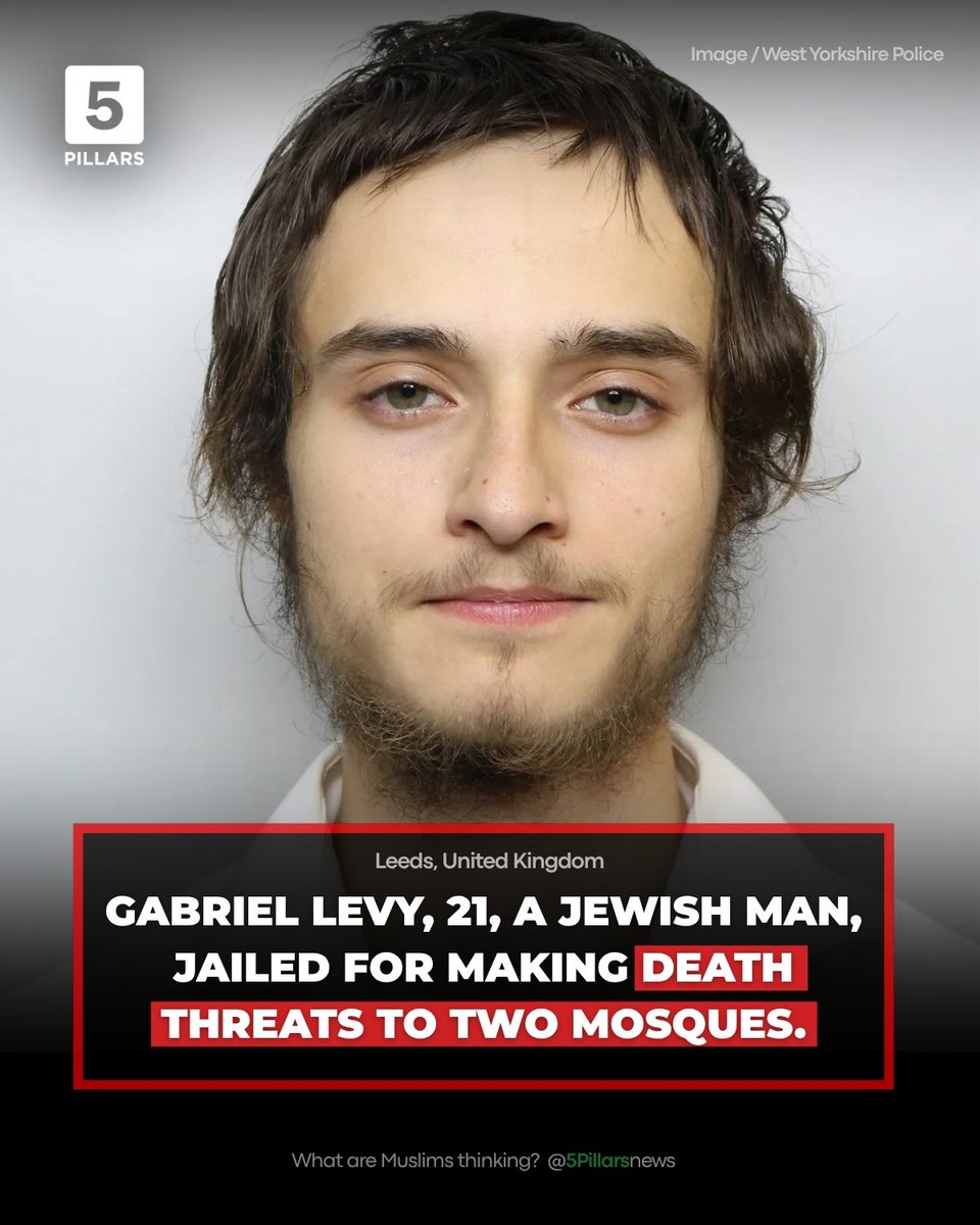 RmSalih's tweet photo. Remarkably little information has emerged about this Jewish guy who made death threats against two Manchester mosques.

No comment from Greater Manchester Police or from West Yorkshire Police (the area where he lived).

No media seems to have attended his trial. The few who have reported on it seem to be regurgitating a brief press release from the Crown Prosecution Service.

We all know if this was a Muslim making death threats against synagogues there would be top politicians making statements, it would lead news bulletins, and the media would be pouring over his background, motivations and doorstepping his mosque.