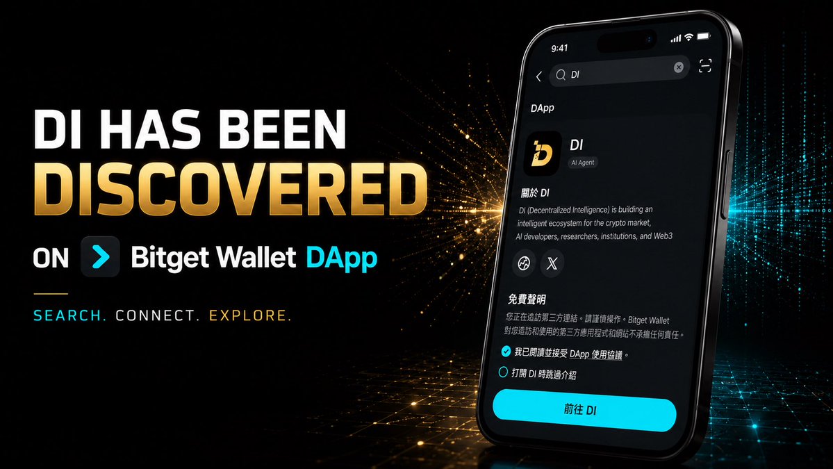 Didotxyz_'s tweet photo. DI has been discovered. 👀

We’re now live on @BitgetWallet .

Search “DI” in the DApp ecosystem and access Decentralized Intelligence directly from your wallet.

One more gateway. More to come. https://t.co/RxjOSqIlUE