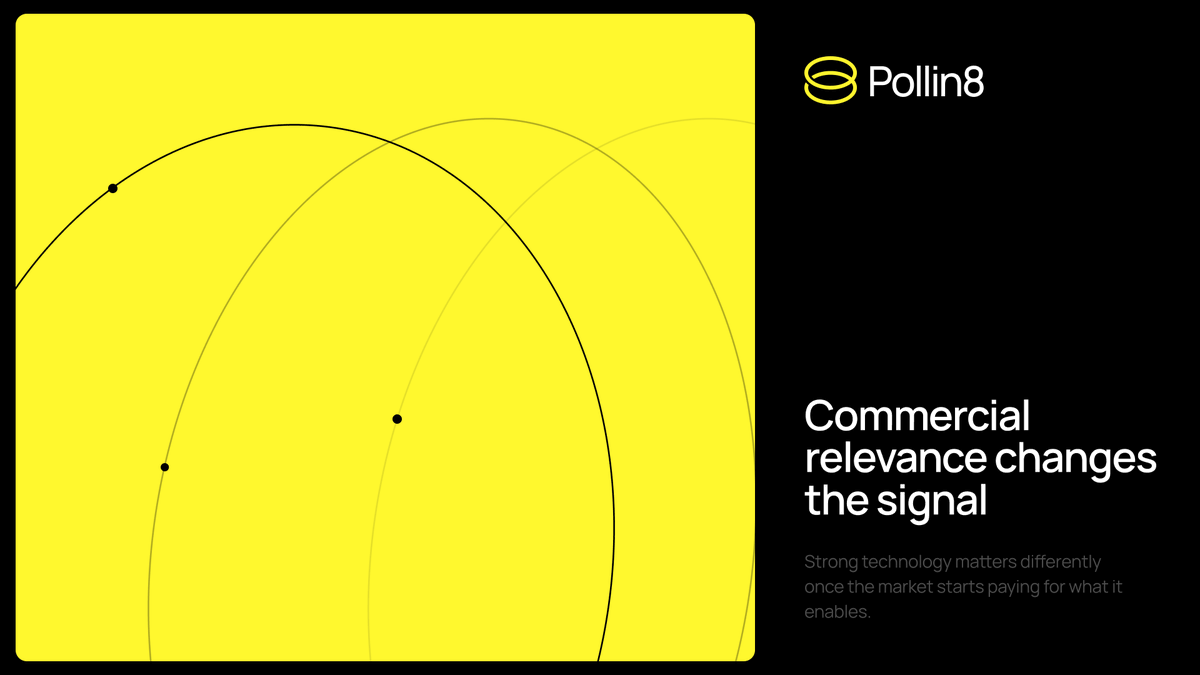 Pollin8_'s tweet photo. Technology becomes a company when the capability stops being interesting on its own and starts solving a problem people will pay to solve.

Pollin8 watches that transition closely, where technical progress begins carrying real economic weight. https://t.co/LCPN9L3qeb