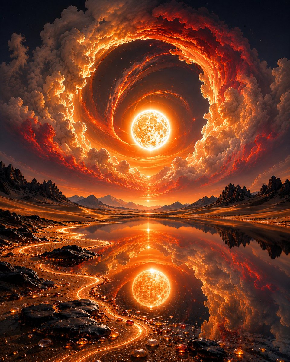 Omojuofficial's tweet photo. Where the sun meets its own reflection, another world awakens. ☀️🌌✨ https://t.co/HjkiDvfTsF
