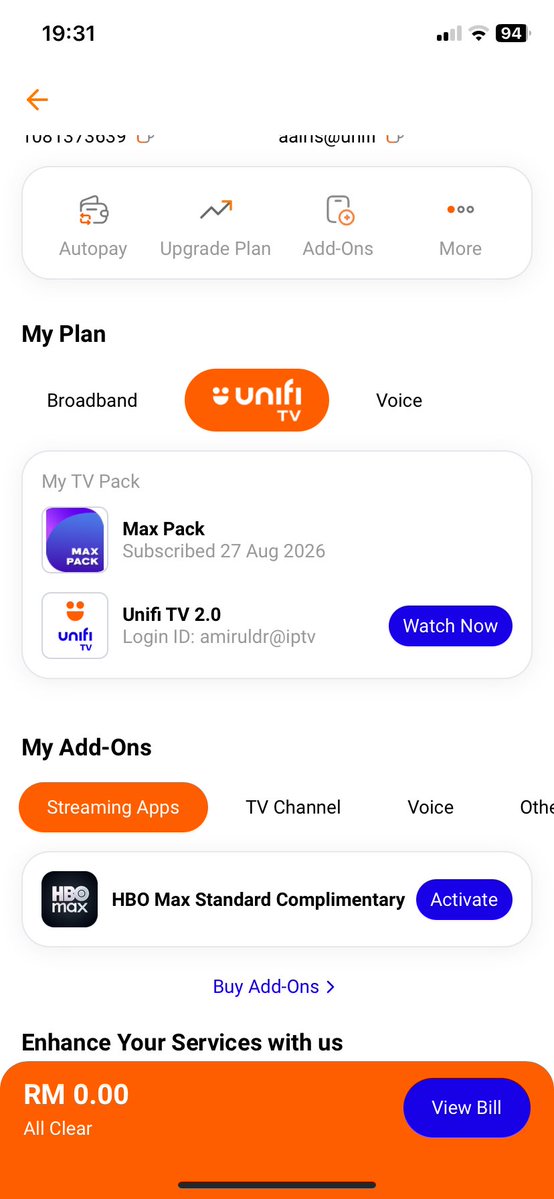 aairis7's tweet photo. @unifi Hi, I suddenly received an email that I made  a unifiTV subscription with a 24 months contract basis. I did not performed such, all these were done without my authorisation. Trying to contact hotline but to no avail, live chat Maya also useless WHAT IS GOING ON?!!! https://t.co/WfdYHZtZxF