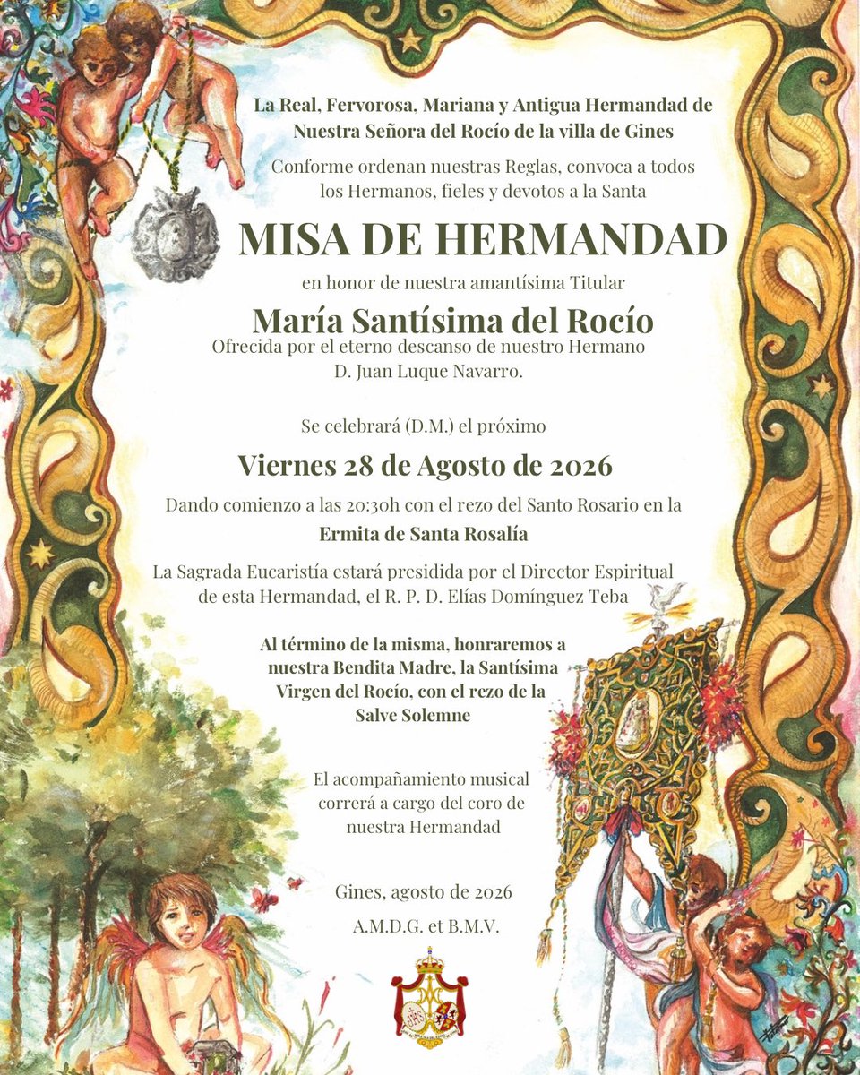 ROCIODEGINES's tweet photo. CULTOS | Misa de Hermandad https://t.co/YeVNNOGzPL