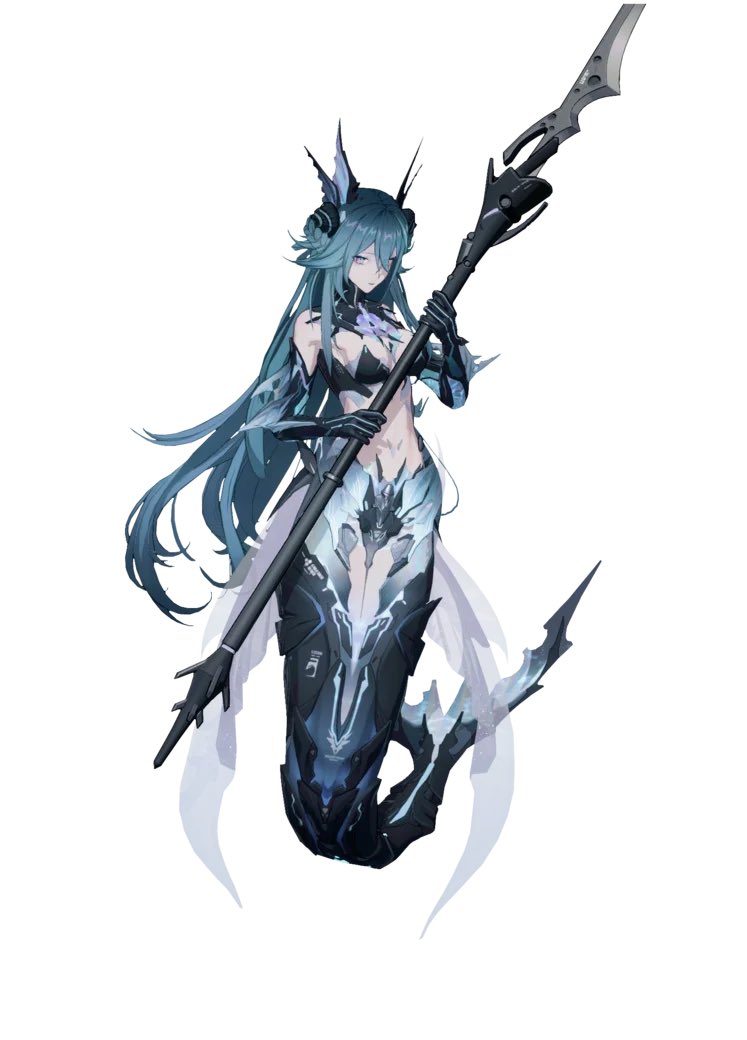 pandaisukesan's tweet photo. It is also obvious that Vodyanitsa their new upcoming character is a blatant rip off of Lamia from PGR. I am not saying PGR invented mermaid characters, it’s just that Hoyoverse copied even the color palette and mechanical aspects of Lamia’s tail from her coatings. https://t.co/JmxzpYV7ot