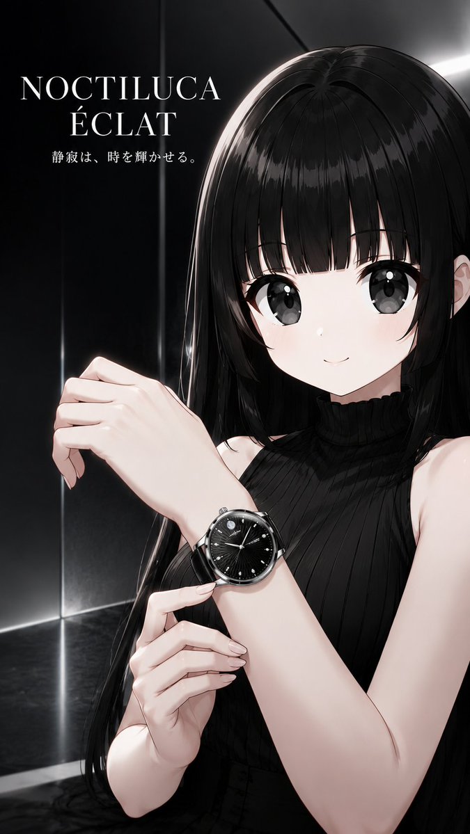 Toyodachiya's tweet photo. #WithYouInTime #うはおけプロンプト
黒曜石で作られた高級腕時計です!⌚️✨
モデルはわたしのオリキャラ
豊田千夜(とよだちや)ちゃん!🌸
흑요석으로 만든 고급 손목시계입니다!
모델은 제 오리지날 캐릭터 토요다 치야쨩! https://t.co/mDzoMUytMO