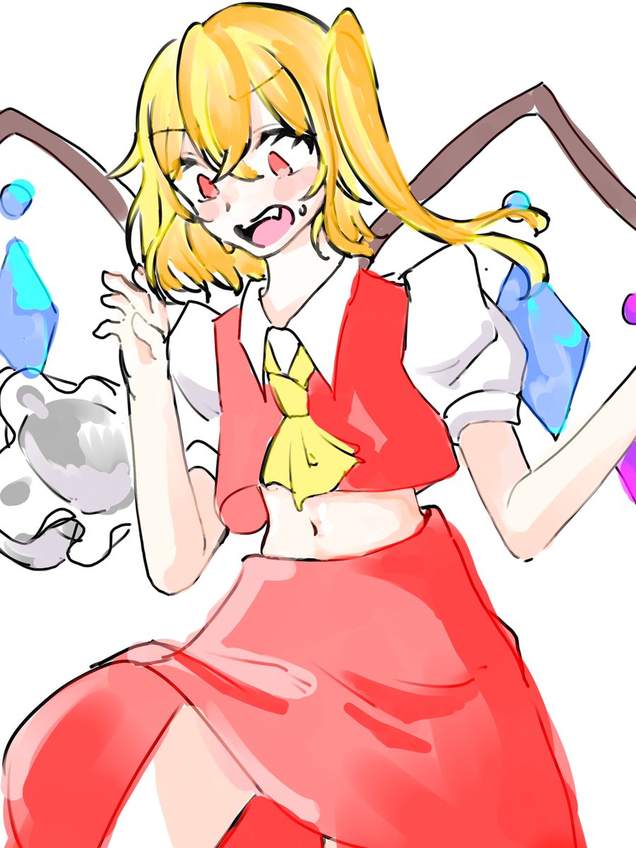 MERI_xirast's tweet photo. 1年イラストチャレンジ7日目
腹チラふらんちゃ https://t.co/WgJiItnBji