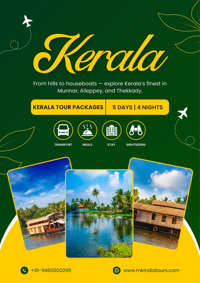 mkindiatours's tweet photo. Kerala Tour Packages – Explore God’s Own Country with MK India Tours
..
For more information visit our
website now !!
https://t.co/7pf7a9Osib
Call us +91: 9460000266
..
.
#KeralaTourPackage #KeralaTour #KeralaTravel #GodsOwnCountry #Munnar #Alleppey #Thekkady #Kochi #KeralaTrip https://t.co/JzlVXIDiev