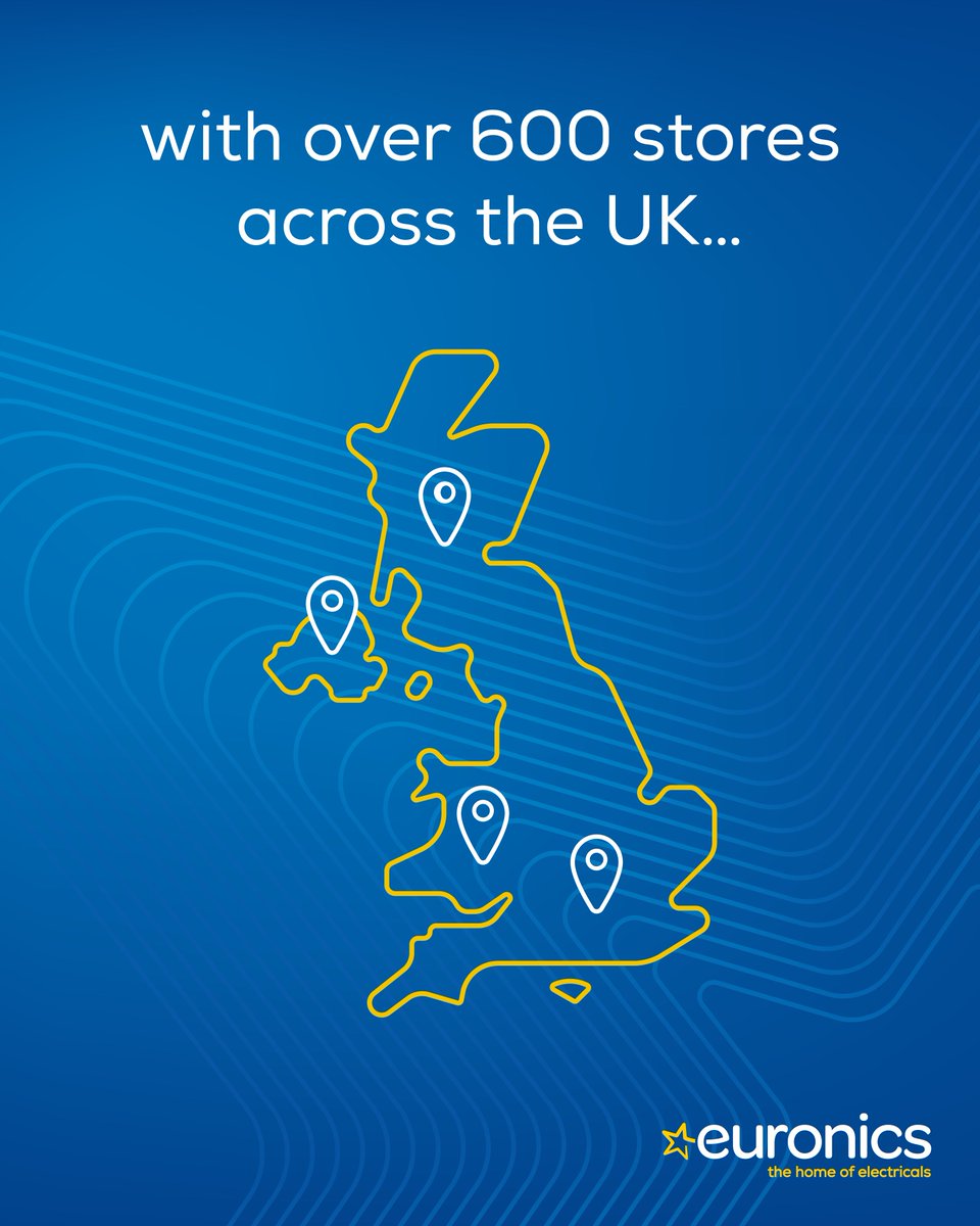 euronics_UK's tweet photo. ๐ Bet thereโs a Euronics closer than you thinkโฆ
With 600+ Euronics stores across the UK, youโre never far from trusted advice, great service and the latest electricals.
๐Find your nearest store ๐ https://t.co/dDjeyDQk49
#TheHomeofElectricals #EuronicsStores #LocalExperts https://t.co/WGGKhoae0G