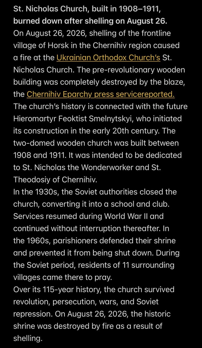 call_oforthodox's tweet photo. Historic UOC church destroyed in shelling of frontline village of Horsk https://t.co/hUi7r3nZWg