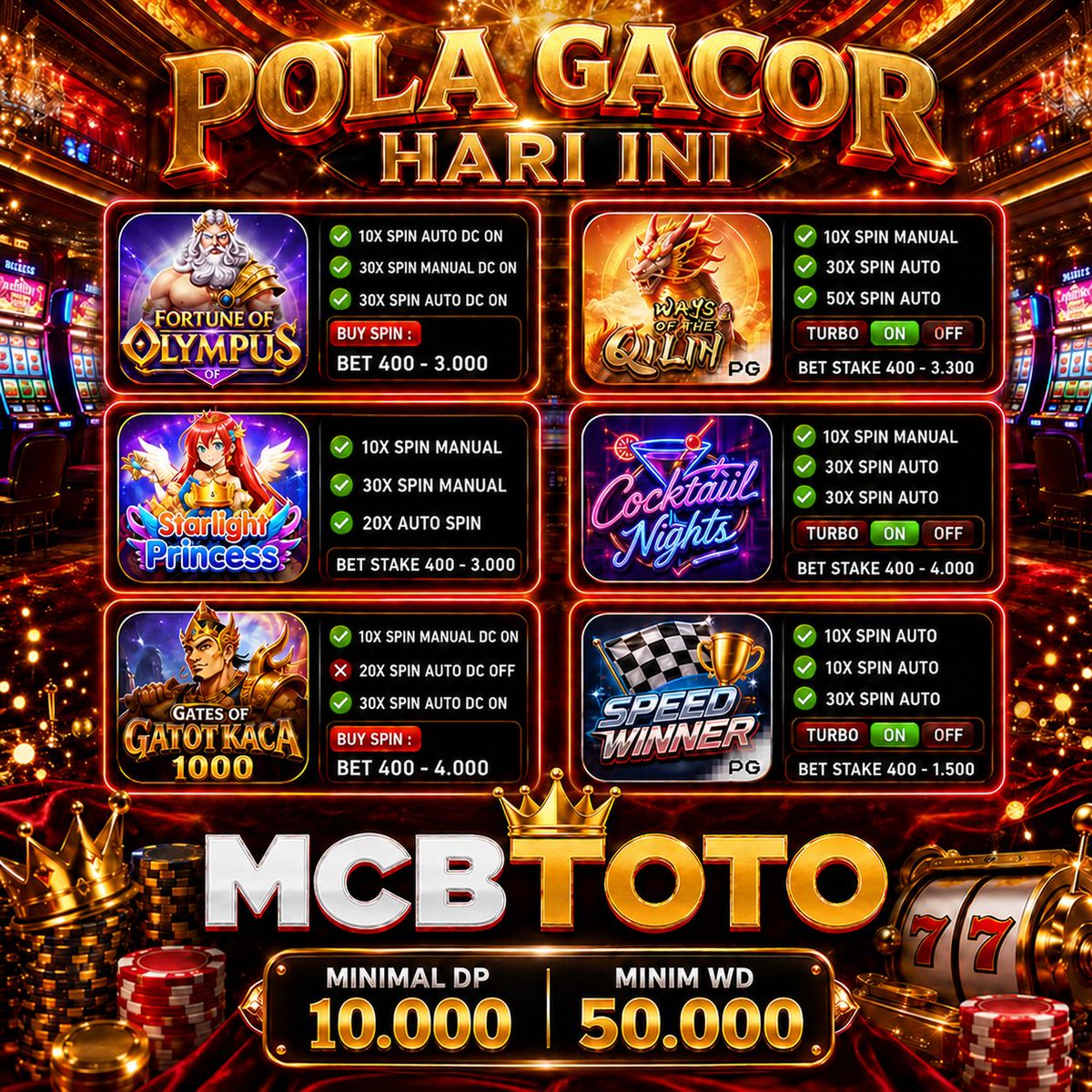 Solyah2's tweet photo. 🌟 MCBTOTO SENSATIONAL 🌟
Pengalaman bermain kelas atas dengan pelayanan terbaik.
🔗 Daftar &amp; Login: https://t.co/rQ0qTKn4mn
🎯 Tingkat kemenangan tinggi hari ini
🎯 Slot gacor hari ini 
🎯 Penarikan saldo cepat tanpa penundaan https://t.co/L6mXEO9Dla