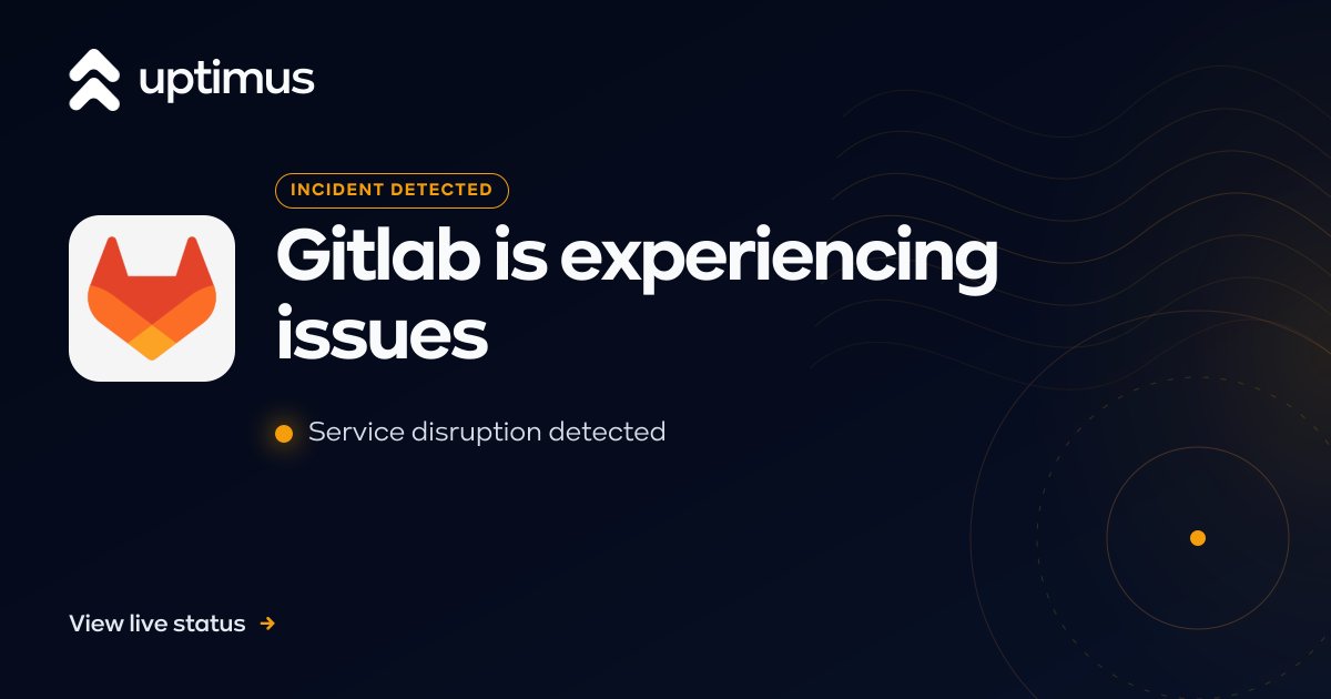 UptimusApp's tweet photo. GitLab reports elevated HTTP 500 errors affecting Pipeline access. The provider is currently investigating the issue as of Aug 27, 2026 at 11:46 UTC.

#Gitlab #ServiceStatus https://t.co/eSLKfi9x9O