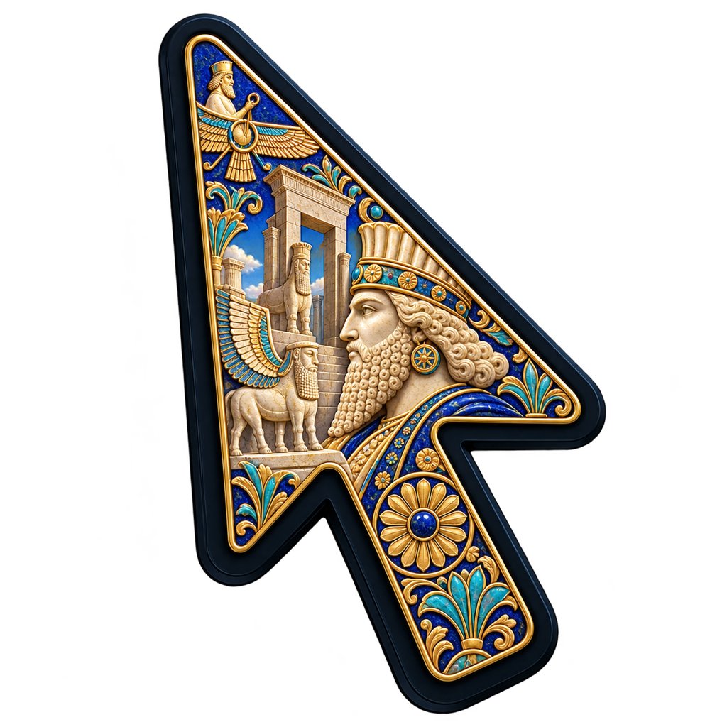 cursor_craft's tweet photo. A new Cursor Craft collection honoring Cyrus the Great - inspired by Pasargadae, the Cyrus Cylinder, Achaemenid royal art, and the Faravahar.

A small tribute to one of the most enduring figures in Persian history.

#CyrusTheGreat #Persia #CursorCraft https://t.co/IzO15M1Ao6