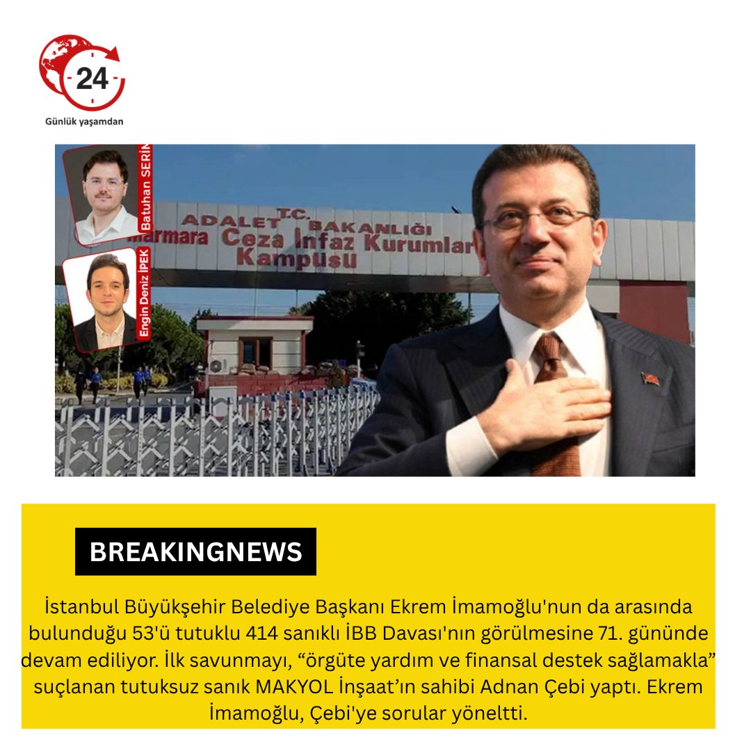 GunlukY989's tweet photo. Cumhuriyet Silivri'den bildiriyor... İBB Davası'nda 71'inci duruşma günü: İmamoğlu'ndan MAKYOL'un sahibi Çebi'ye sorular
#KademeResmiGazeteye #perşembe #ethemumutbeytorun #UCLdraw #emretezmen https://t.co/GPod8yZuXx
