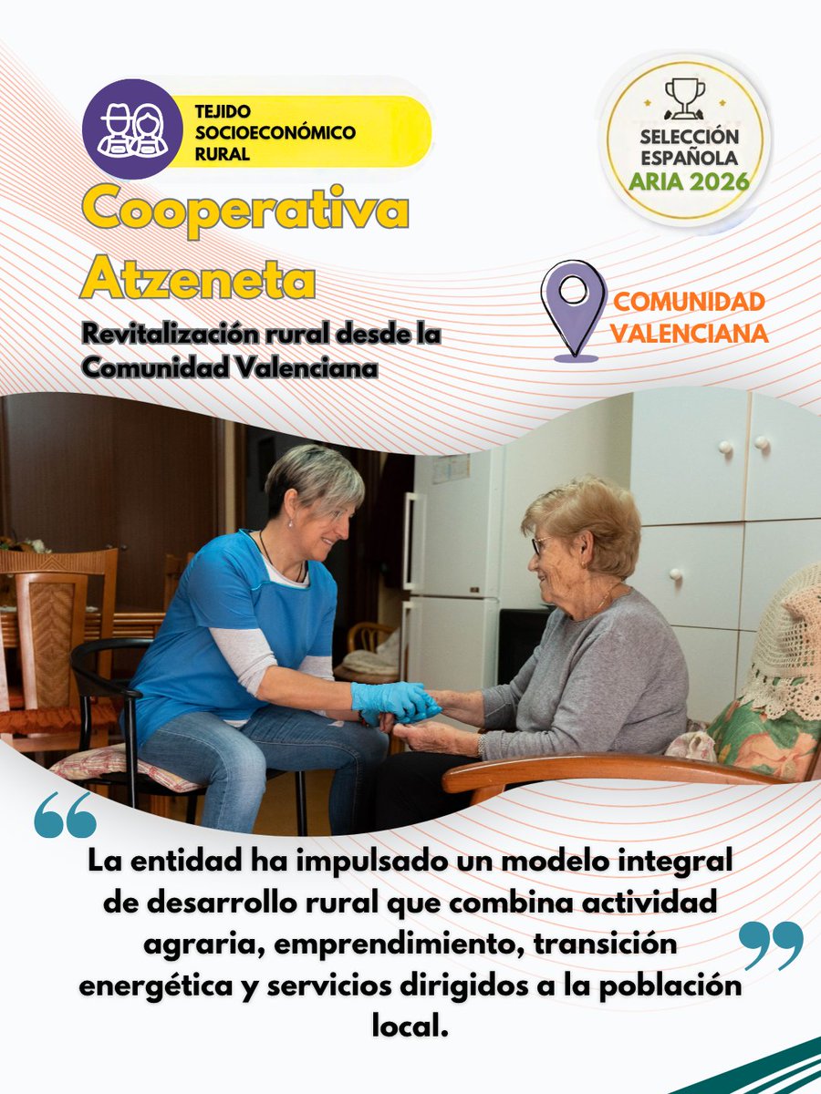 redPAC_'s tweet photo. 🏆Cooperativa Atzeneta es uno de los proyectos seleccionados como finalistas españoles de los Premios ARIA 2026 por por su modelo integral de desarrollo rural: actividad agraria, emprendimiento, energía y servicios
👉Descubre el resto de finalistas: https://t.co/CVCGzW7TBW https://t.co/FBchCF8sC8