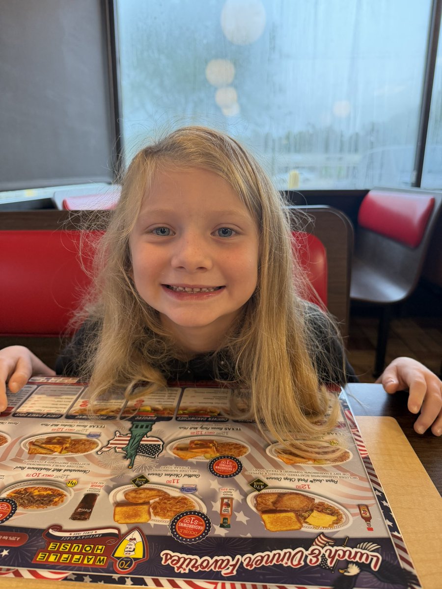 BenMcAliley's tweet photo. Breakfast with the birthday girl at the Waffle House #AveryD #7thbirthday https://t.co/Z71wgdD8Sn