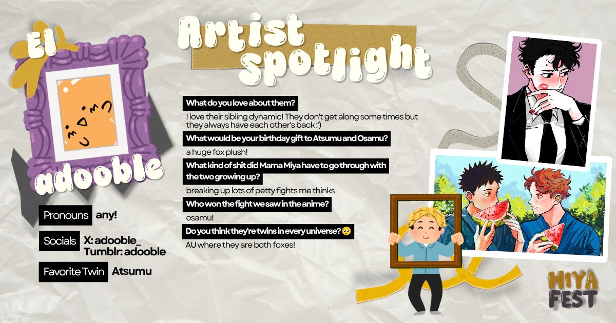 inarizakicse's tweet photo. #MiyaFest Artist Spotlight: EL 🎨 

Making a HQ comeback is none other than @adooble_! 🍳 Don't be fooled by their cute icon, a quick look through their media tab shows that El's expertise is not just silly comics, but also compositions that pack a punch! 🤩

#MiyaTwinsCSE https://t.co/KeUUnNm5Vw