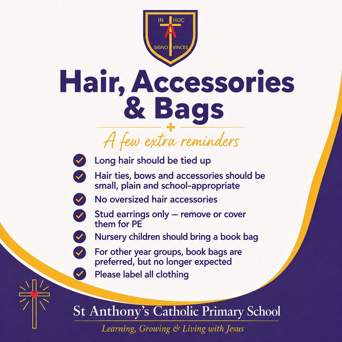 stanthonyslough's tweet photo. ๐ September uniform reminder ๐๐
Our compulsory branded items have been reduced and now vary by phase, from Nursery through to Year 6.
โ๏ธ Summer uniform may still be worn during September.
Please check our slides for the full updated guidance.
#StAnthonys https://t.co/7PLI5nDFhJ