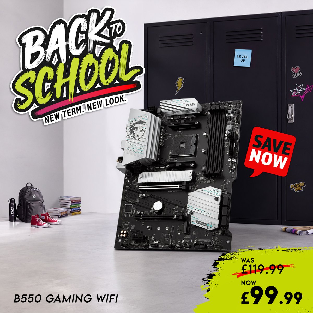 MSI__UK's tweet photo. Go all‑white for the new term.🎮📓✍🏻💡
Build your rig with our all‑white gaming PC components — crisp visuals, reliable performance, and DDR4 compatibility at a budget‑friendly price.

☀️Back to School Offer: Save £60+ when you bundle at @ScanComputers
MB: B550 GAMING WIFI – Now £99.99
PSU: MAG A650BNL WHITE – Now £59.99
LC: MAG CORELIQUID A13 360 WHITE – Now £62.99
Case: MAG PANO 110R PZ WHITE– Now £64.99

Our pick: https://t.co/uED6eA0tz8

#MSIUK #BackToSchool #Deals #Components #PowerSupplyUnit #Motherboard #LiquidCooler #PCCase #PCGaming