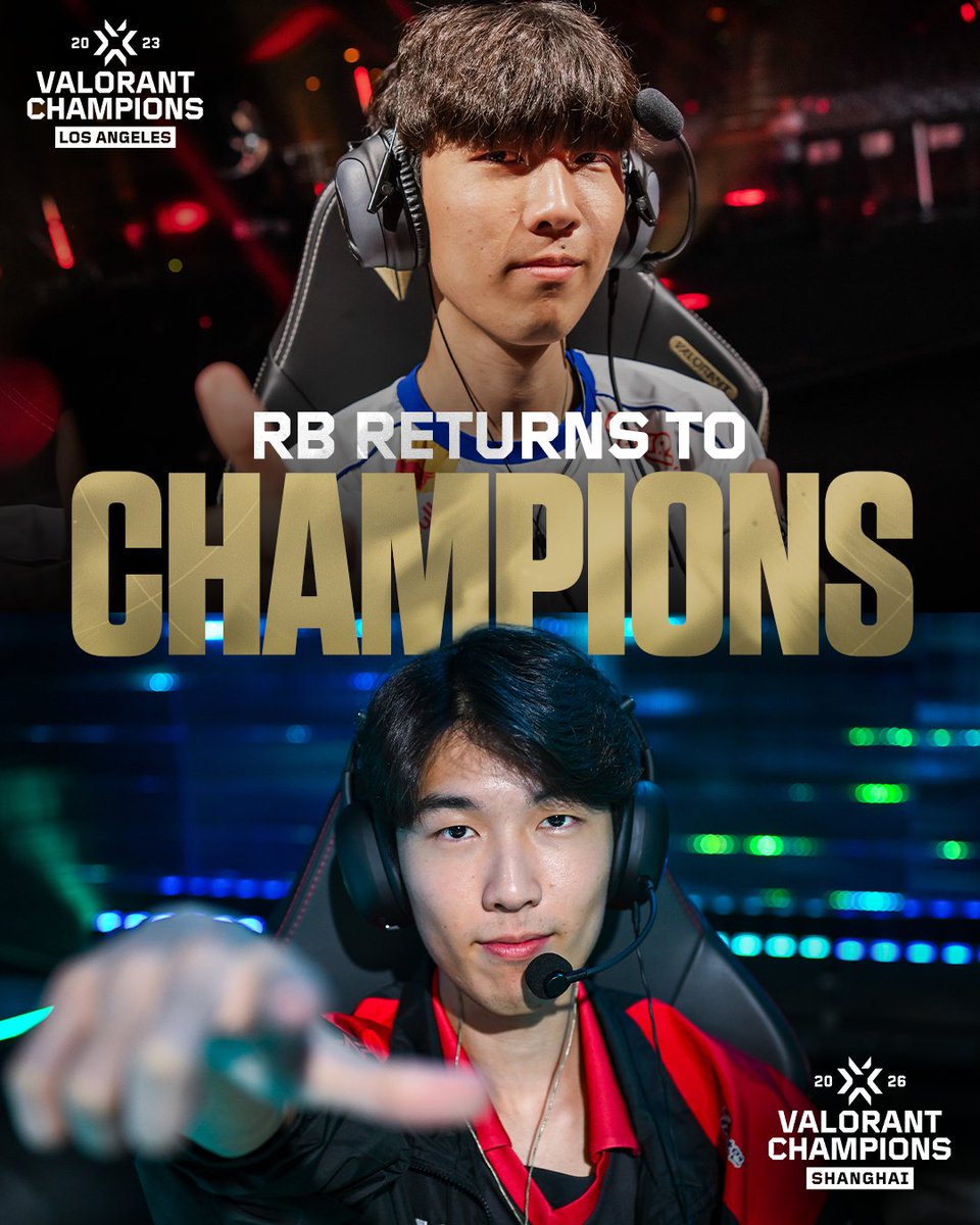 vctpacific's tweet photo. Three years later, @Rbvlrt is headed back to Champions 🥺

The veteran returns to the international stage with Nongshim RedForce at #VALORANTChampions Shanghai! https://t.co/u0Oo9QCUGU