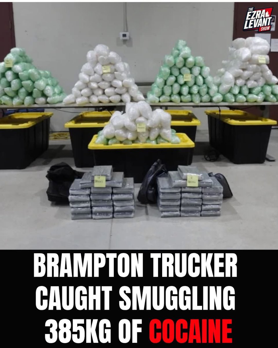 JayGenXer's tweet photo. 385 kilos in a licensed truck.
One bridge. One secondary inspection.

CBSA pulled it off a commercial load at the Blue Water Bridge on August 13.

Harinder Singh, 28, of Brampton, is charged with importing and trafficking.
Not convicted. That is what the RCMP filed.

Street value on this load: $35.5 million.
Same crossing just ate a $139 million haul in July.
Same lane built for trade.

They keep saying the industry cannot find drivers.
The better question is who is licensing the ones it finds.

#cdnpoli #CanadaFirst