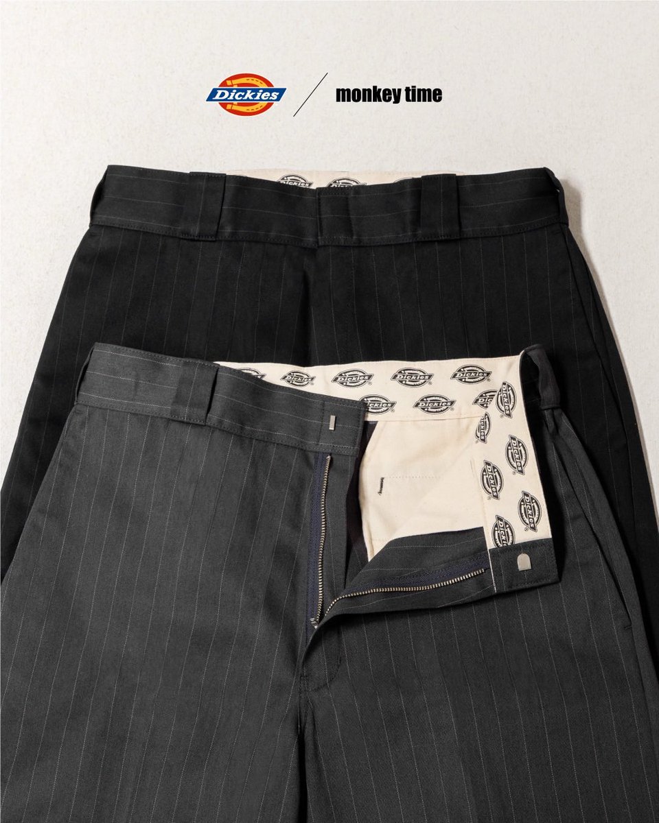 uptod4te's tweet photo. Dickies for monkey time 26FW 別注 ストライプバギーパンツが国内8月29日（土）12:00 よりオンライン発売【 ディッキーズ モンキータイム 新作 】
https://t.co/yHEMgm7otA https://t.co/OLUdX8DgR1
