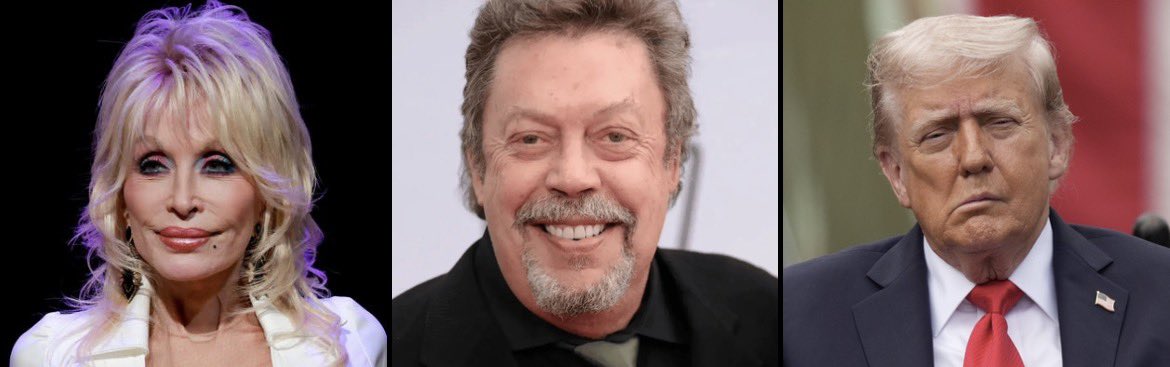 AntiTrumpCanada's tweet photo. Dolly Parton (age 80) died Aug 25🌺 

Tim Curry (age 80) died Aug 26🌺 

Donald Trump (age 80) - Today, Aug 27th would be fucking good🥂 https://t.co/d3YcifjZhh