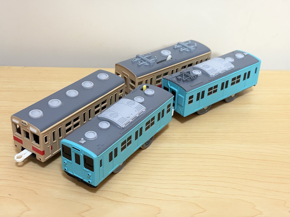 Minami5003's tweet photo. 【新作】
105系 桜井/和歌山線

前作が105系登場時の姿のイメージなら、今作は最末期の姿のイメージ。種車も今らしく103系金型で、エアコン・トイレありの単色版です。
前作とは逆で王寺向きを先頭とし、往復対応のため新メカ化しています。

全く違う２つの作風で同じ形式を作る初の試みです。 https://t.co/pITlJNvFHj