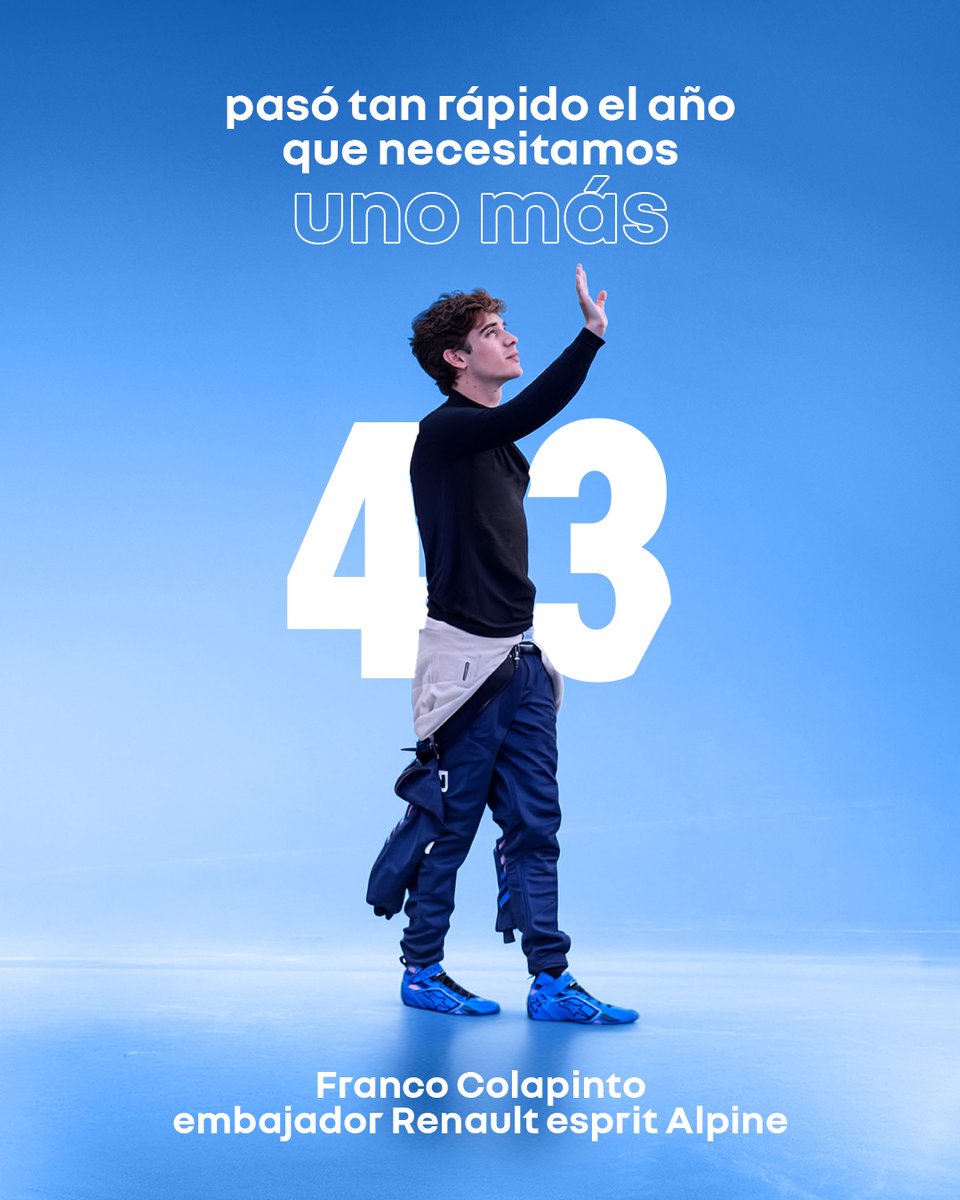 RenaultArg's tweet photo. todas las pistas están listas para una nueva temporada de Franco Colapinto
 
@francolapinto embajador #Renault #esprit #Alpine https://t.co/6nky4rcsdB
