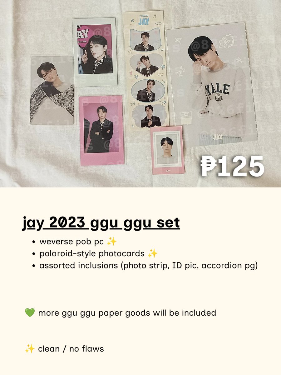826files's tweet photo. wts lfb enhypen ph

💚 jay ggu ggu 2023 set: ₱125 
- weverse pob pc 
- assorted inclusions  

💵 gcash
🚚 jnt/lbc/sdd 
✔️ 2-day reservation 🆗 https://t.co/wxff0CbmCm
