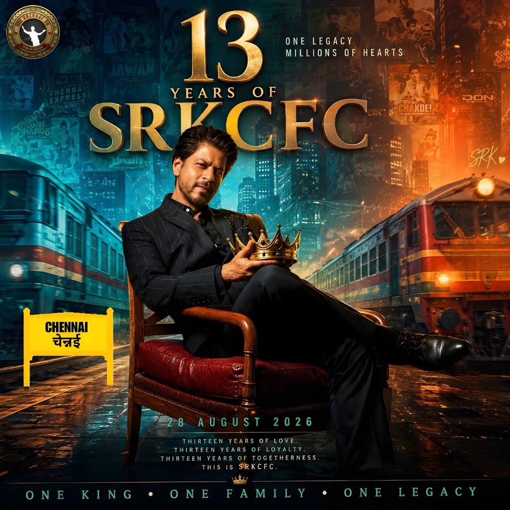 SRKCHENNAIFC's tweet photo. 🚨 IT’S HERE! 🚨

13 years. One legacy. Millions of hearts. ❤️👑

Presenting the Official CDP for #13YearsOfSRKCFC — celebrating 13 incredible years of love, loyalty, togetherness and an unbreakable bond with our One & Only King, @iamsrk.

From the very first step to this glorious milestone, SRKCFC has grown into a family united by one emotion — LOVE FOR SRK.

This CDP is more than just a picture. It’s our identity. Our pride. Our emotion. Our legacy.

Now, let’s take over the timelines, turn them into a sea of SRKians and make #13YearsOfSRKCFC trend worldwide! 🌎👑

13 YEARS OF SRKCFC
One King. One Family. One Legacy.

📌 Use this CDP everywhere and celebrate the legacy with us.

#13YearsOfSRKCFC @iamsrk #SRKCFC