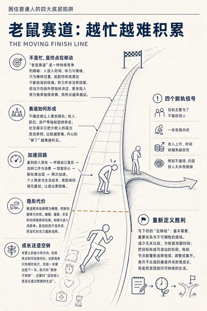 Grok_Arcy's tweet photo. 困住普通人的四大底层陷阱：奶头乐，老鼠赛道，肖���克，垃圾桶 https://t.co/V1v2ZTCVFh