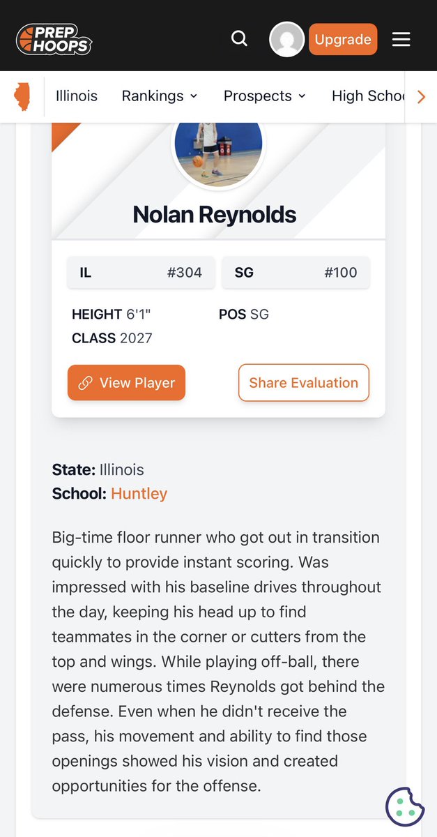 HuntleyHSBball's tweet photo. Nolan Reynolds @nolanreyn1 attended the Prep Hoops event last weekend. Nice write up on him, as he’s looking forward to a big senior season. Keep it up, Nolan! https://t.co/syyxNEBVta