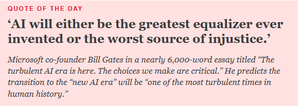 LinosVersion's tweet photo. ‘AI will either be the greatest equalizer ever invented or the worst source of injustice.’ ~  Bill Gates https://t.co/vXLcTD4ewS
