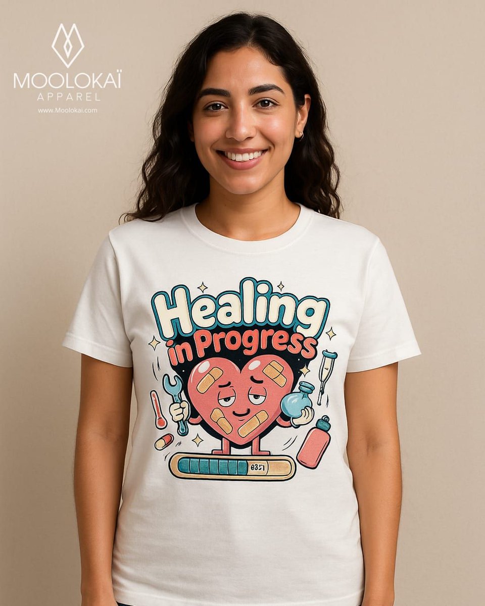 MoolokaiApparel's tweet photo. Wear your journey with pride. 🌿 Our 'Healing in Progress' tee is a reminder that growth takes time. #HealingJourney #TshirtGoals https://t.co/XmX1Ampnad