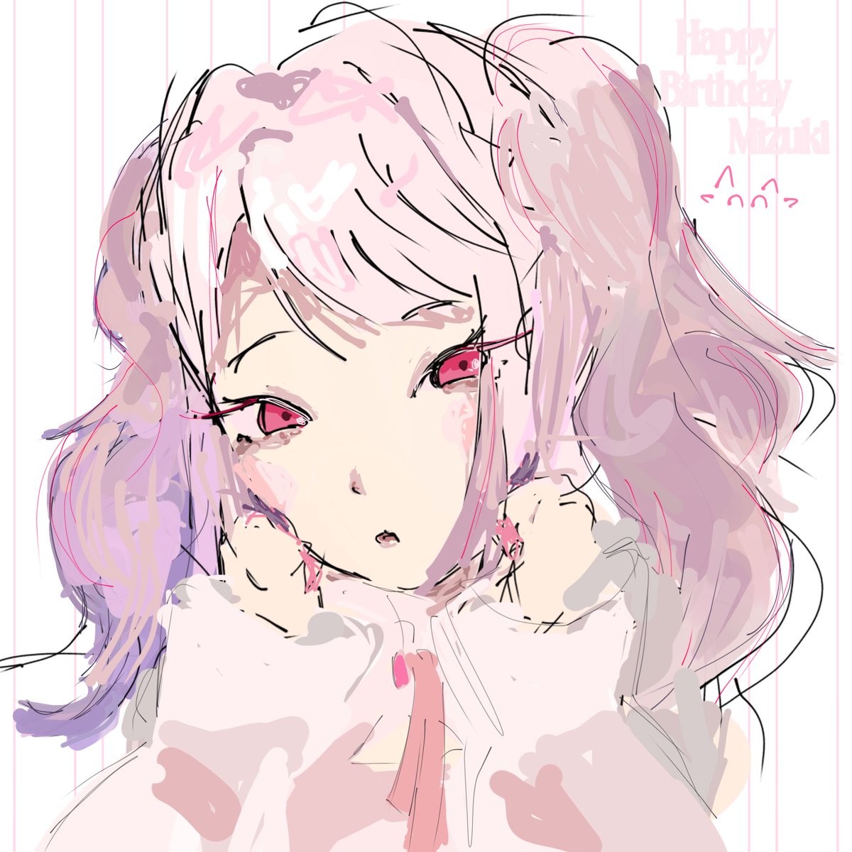 minofume's tweet photo. gave up on the original sketch,, this one is so messy but tried a new artstyle its supposed to look like that 🥹
happy birthday mizuki !!
#暁山瑞希生誕祭2026 https://t.co/pMvZMspR6s